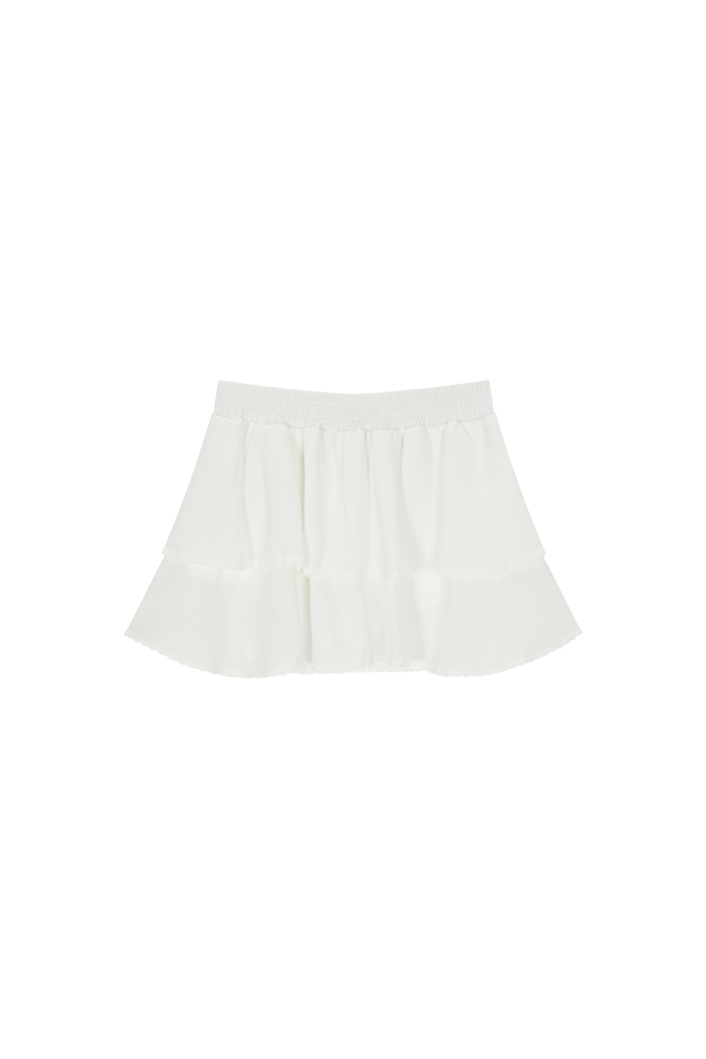 Plie chiffon Skirt (White)