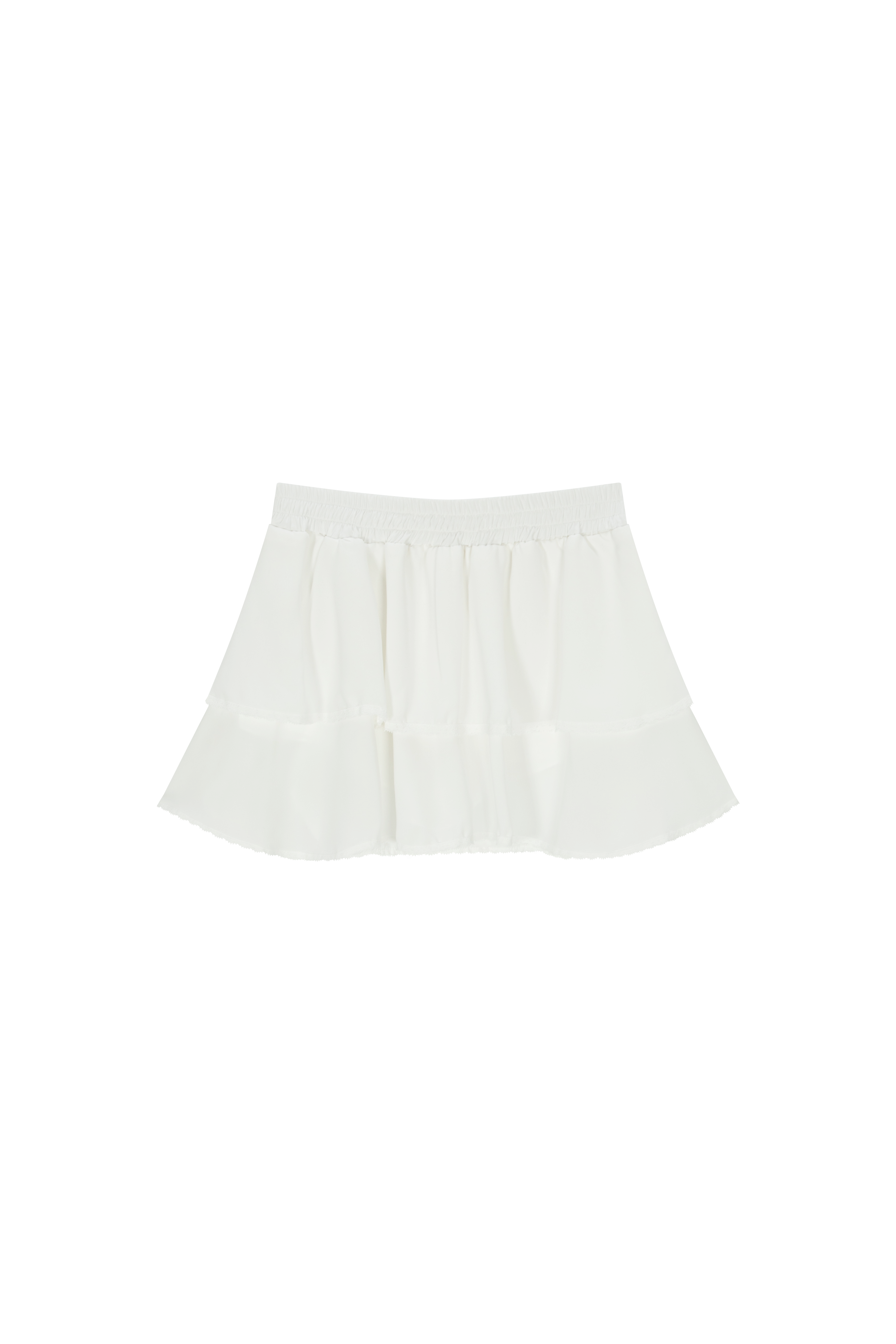 Plie chiffon Skirt (White)