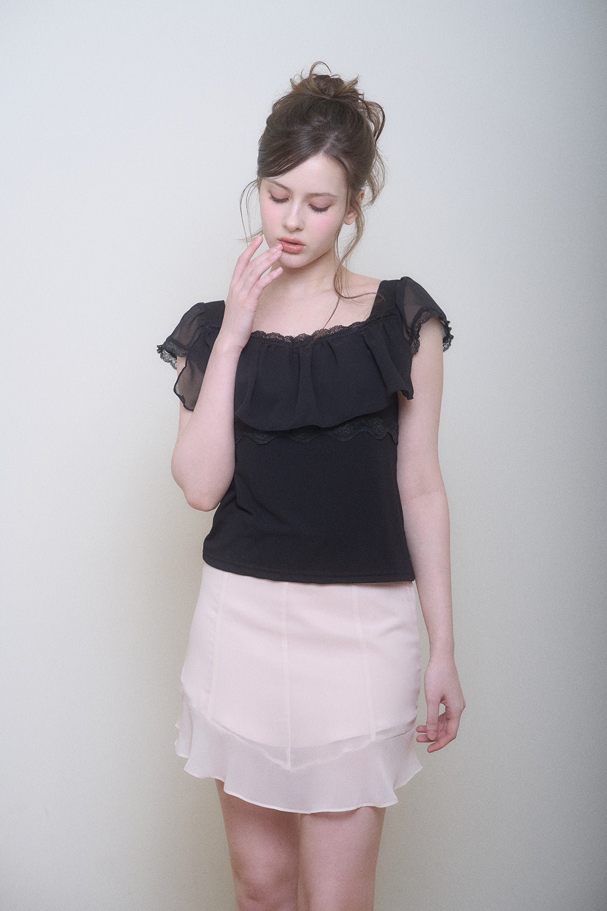 Blush Midi Skirt (Nude Pink)