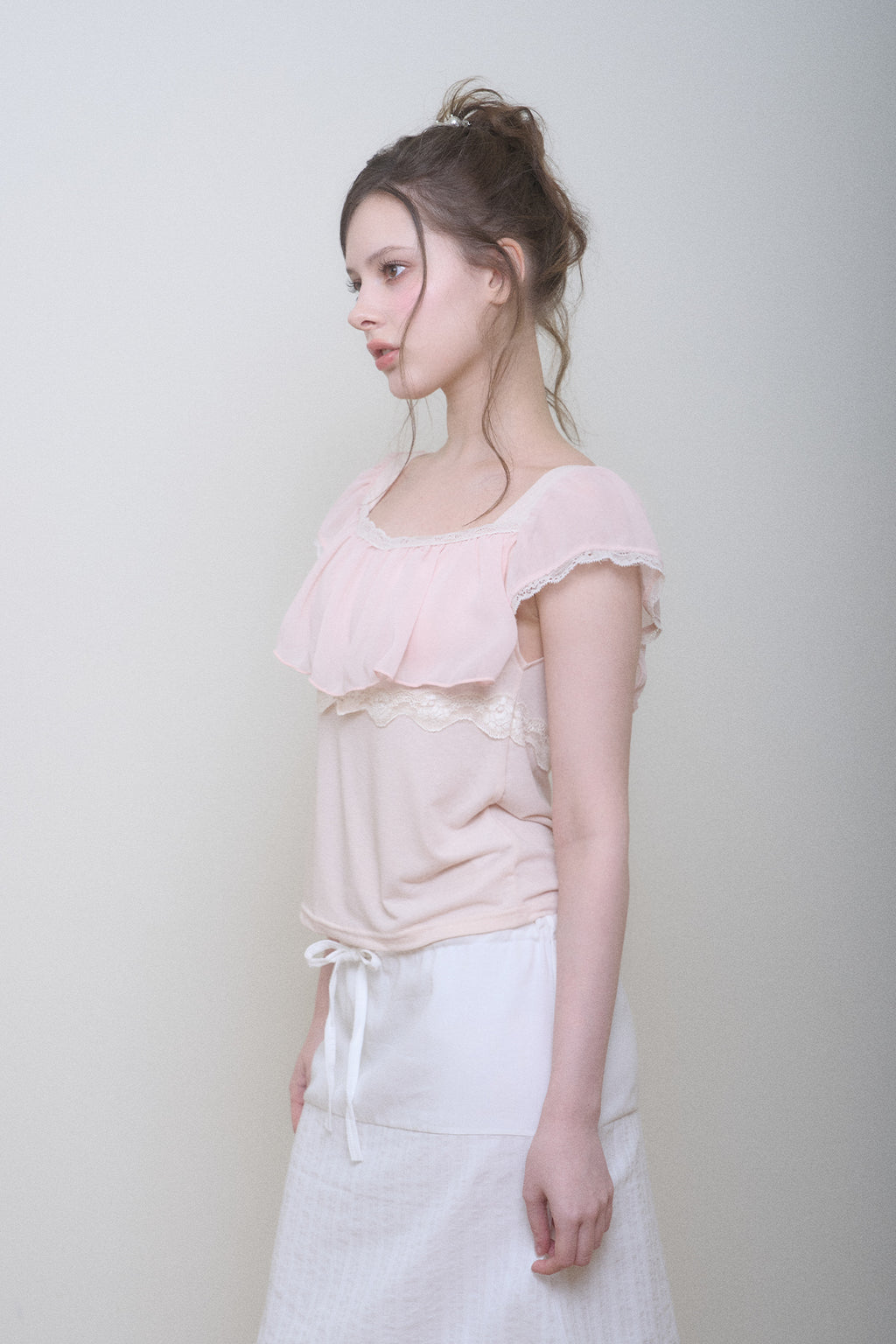 Cotton Veil Skirt (White)