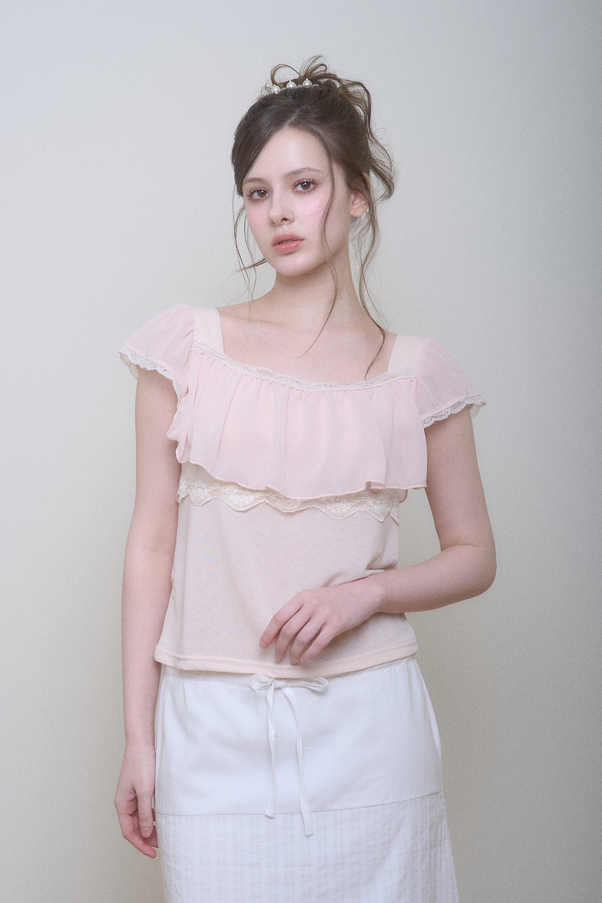Cotton Veil Skirt (White)