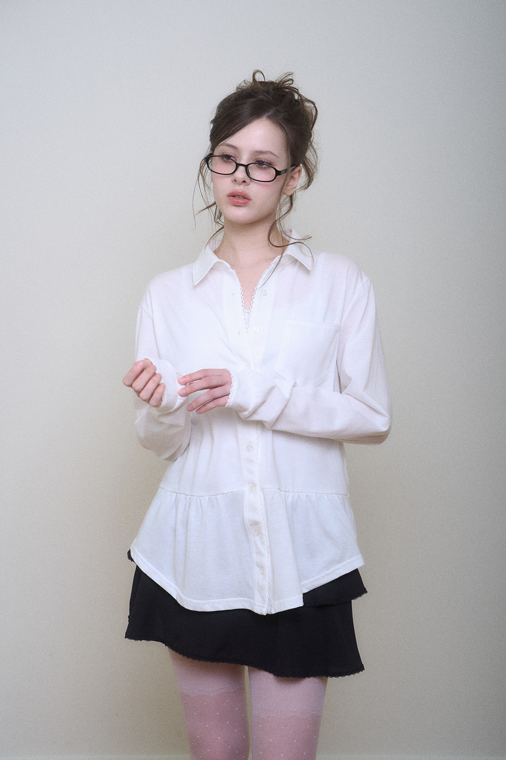 Classic Cotton Lace Shirt (White)