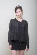 Celine Ribbon Blouse (Black)