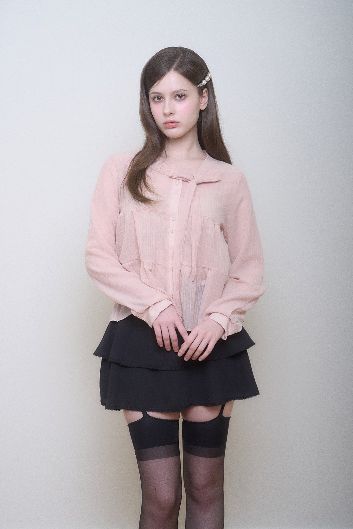 Celine Ribbon Blouse (Pink)