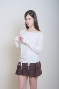 Plie Chiffon Skirt (Brown)