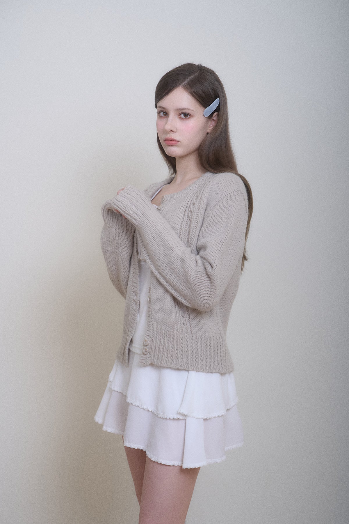 Snowflake Cardigan (Cream Beige)