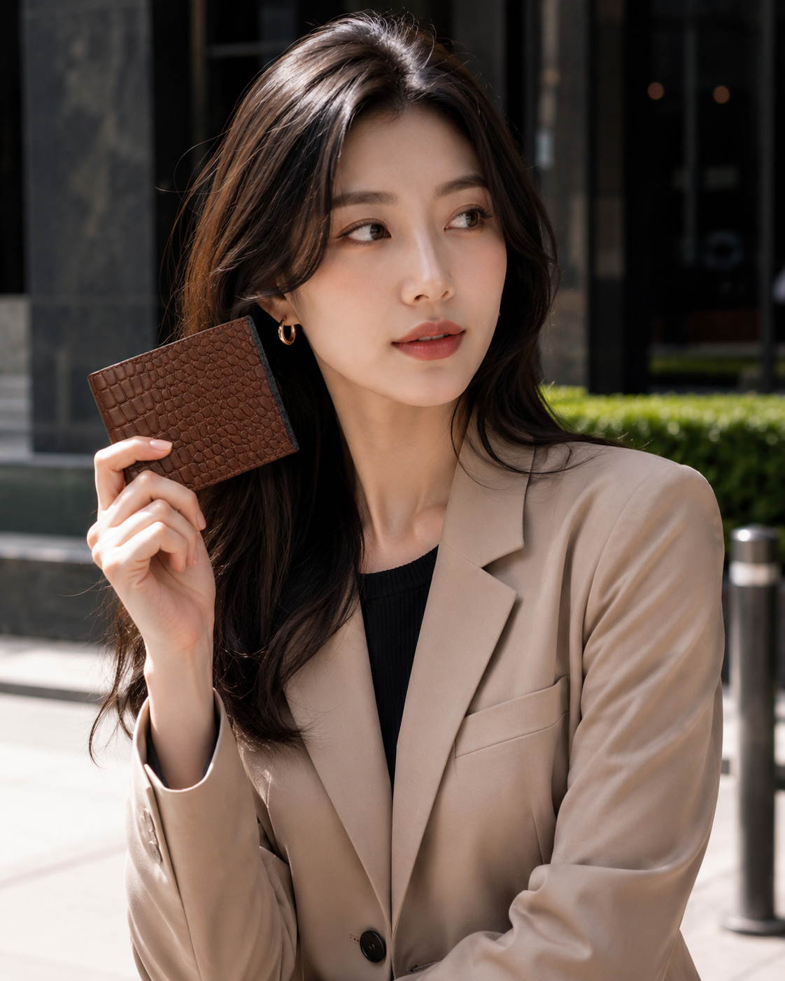 Tan Brown Leather Wallet