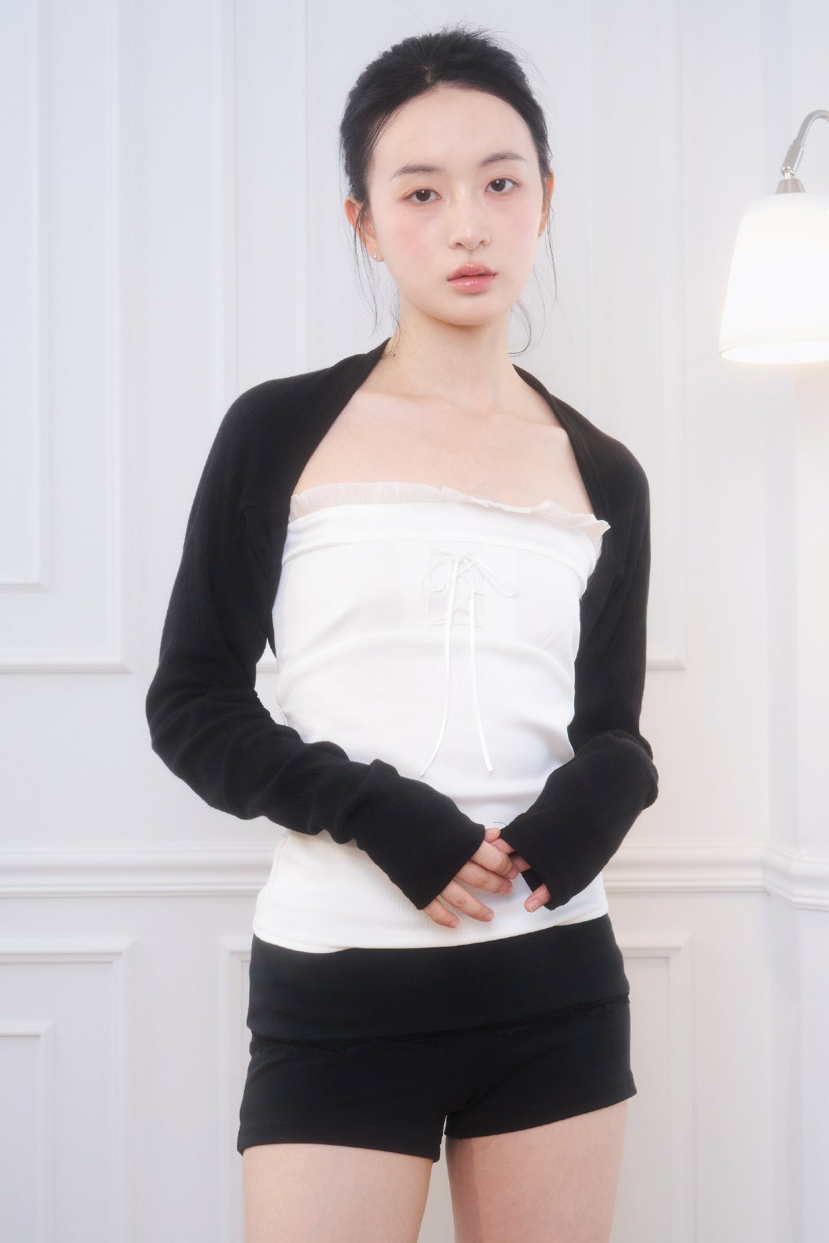 Cotton Basic Bolero (Black)