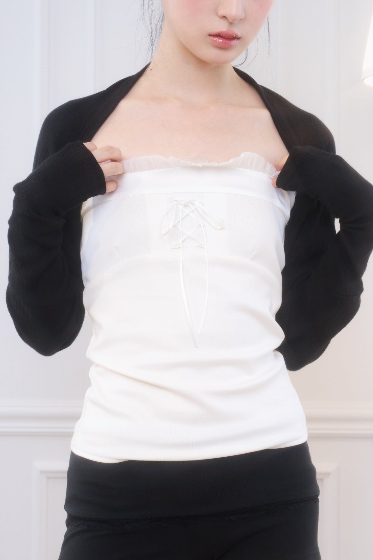 Cotton Basic Bolero (Black)