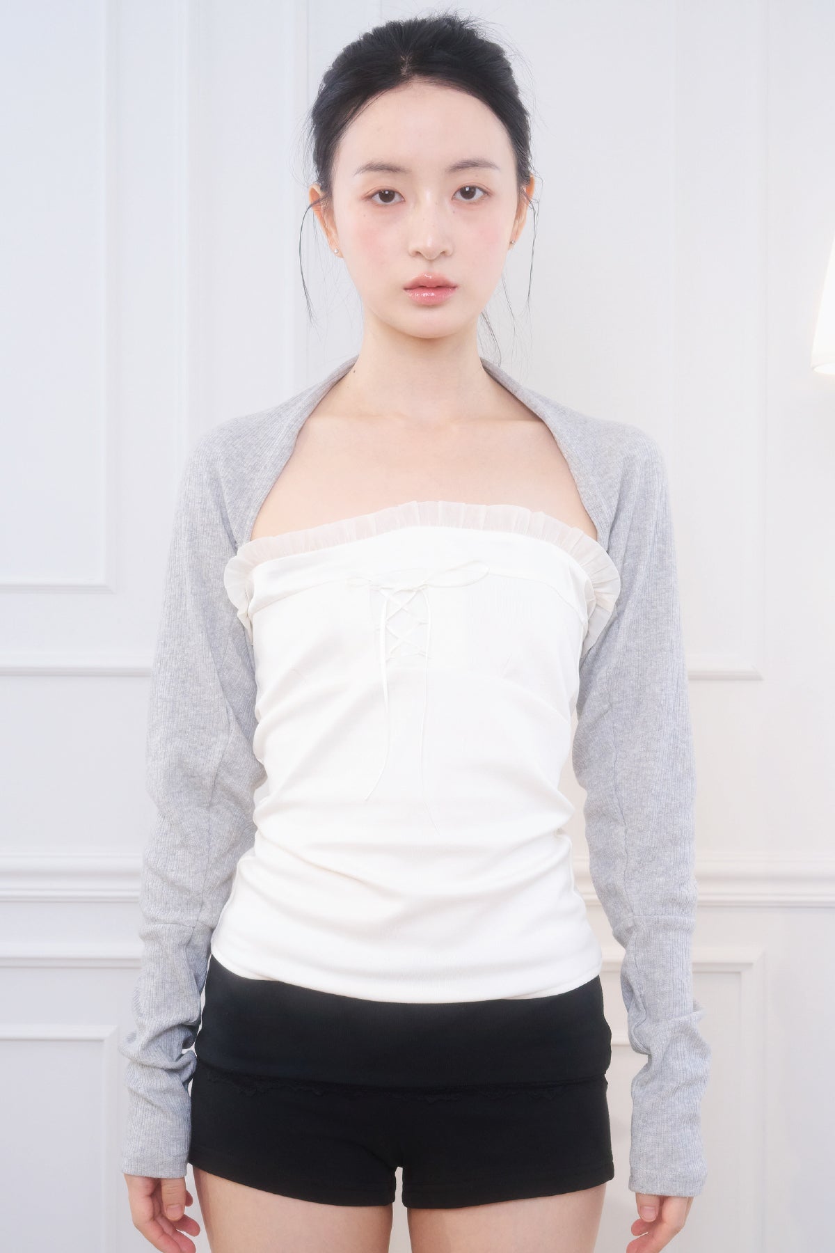 Cotton Basic Bolero (Grey)