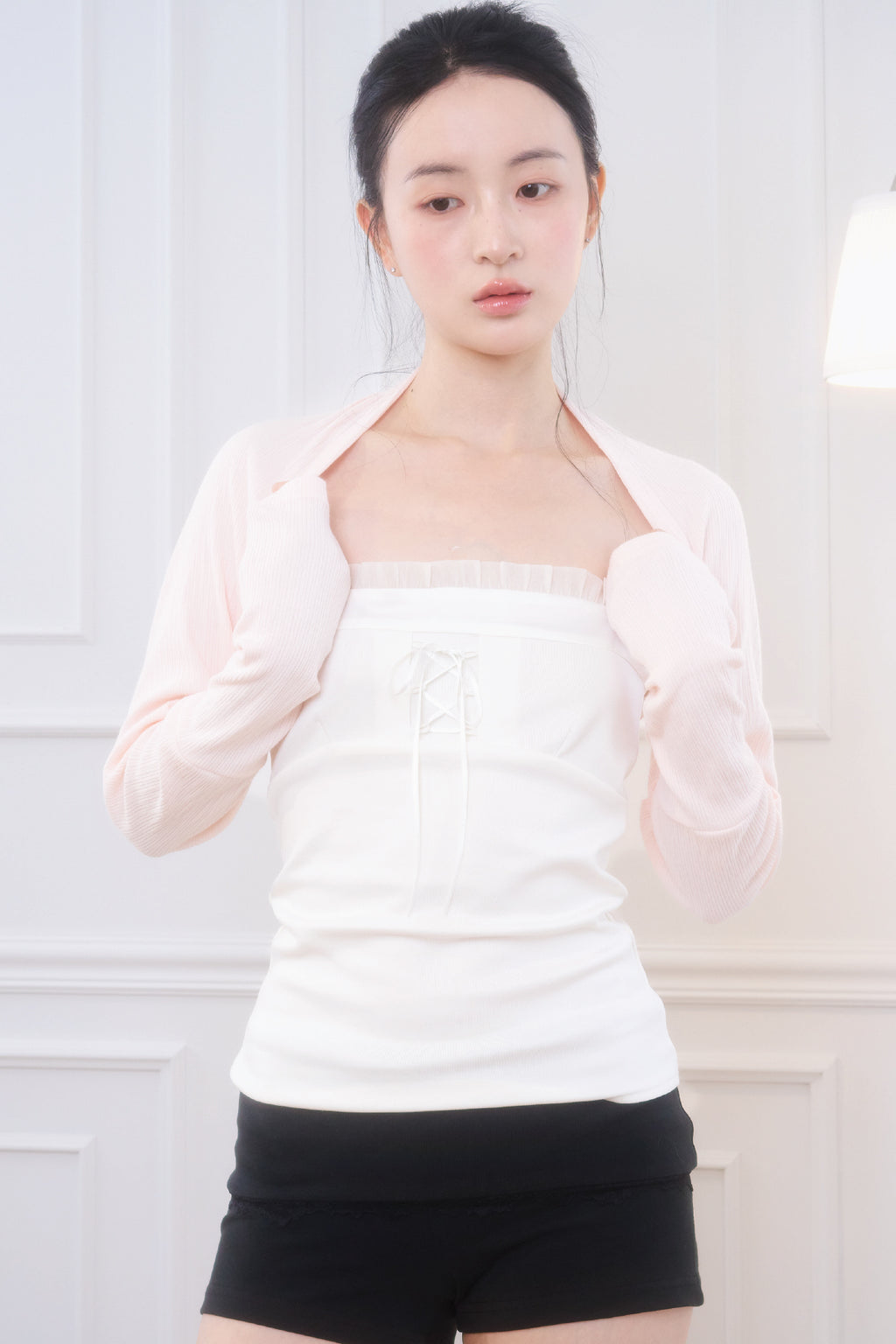 Cotton Basic Bolero (Pink)
