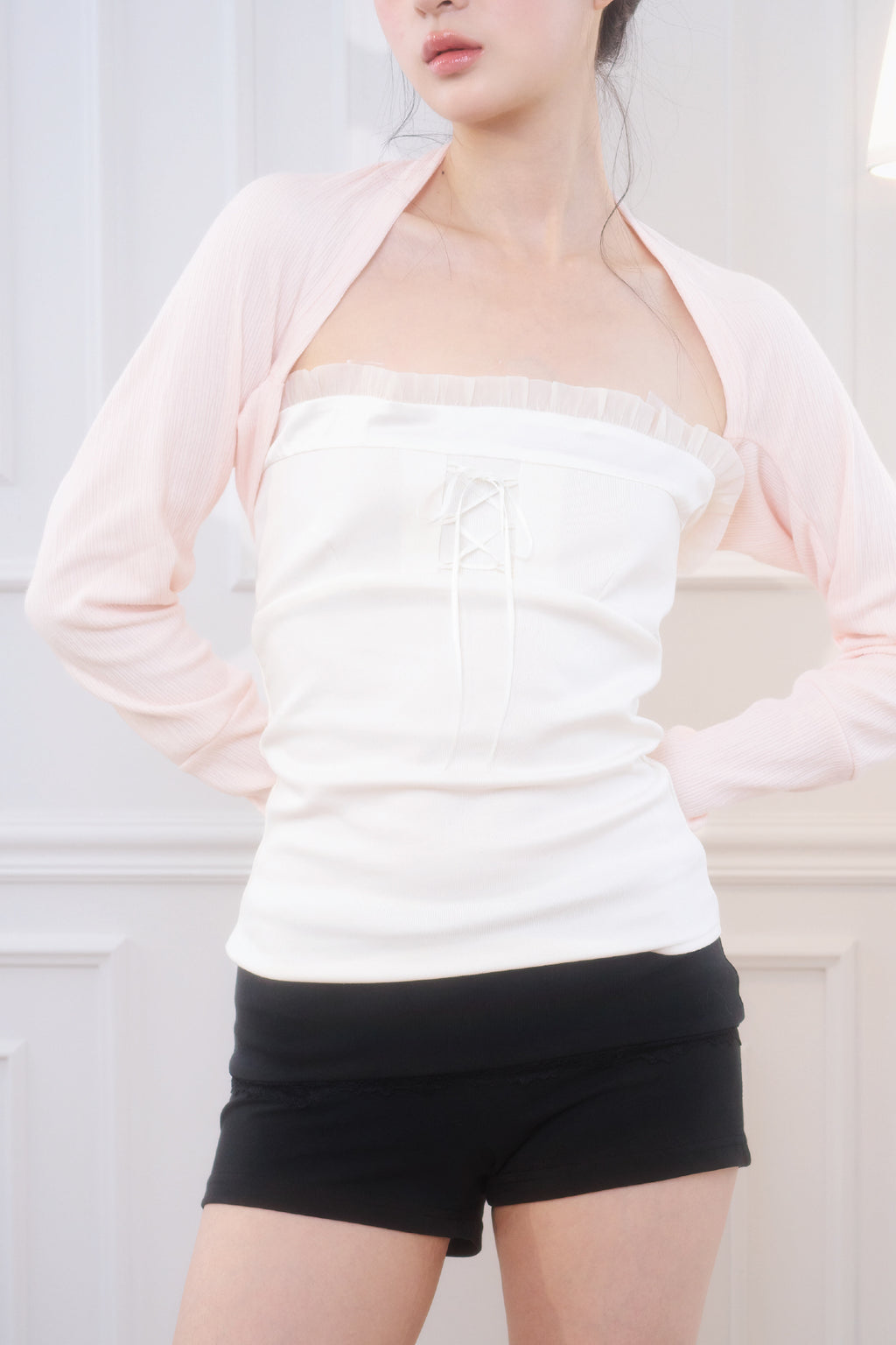 Cotton Basic Bolero (Pink)