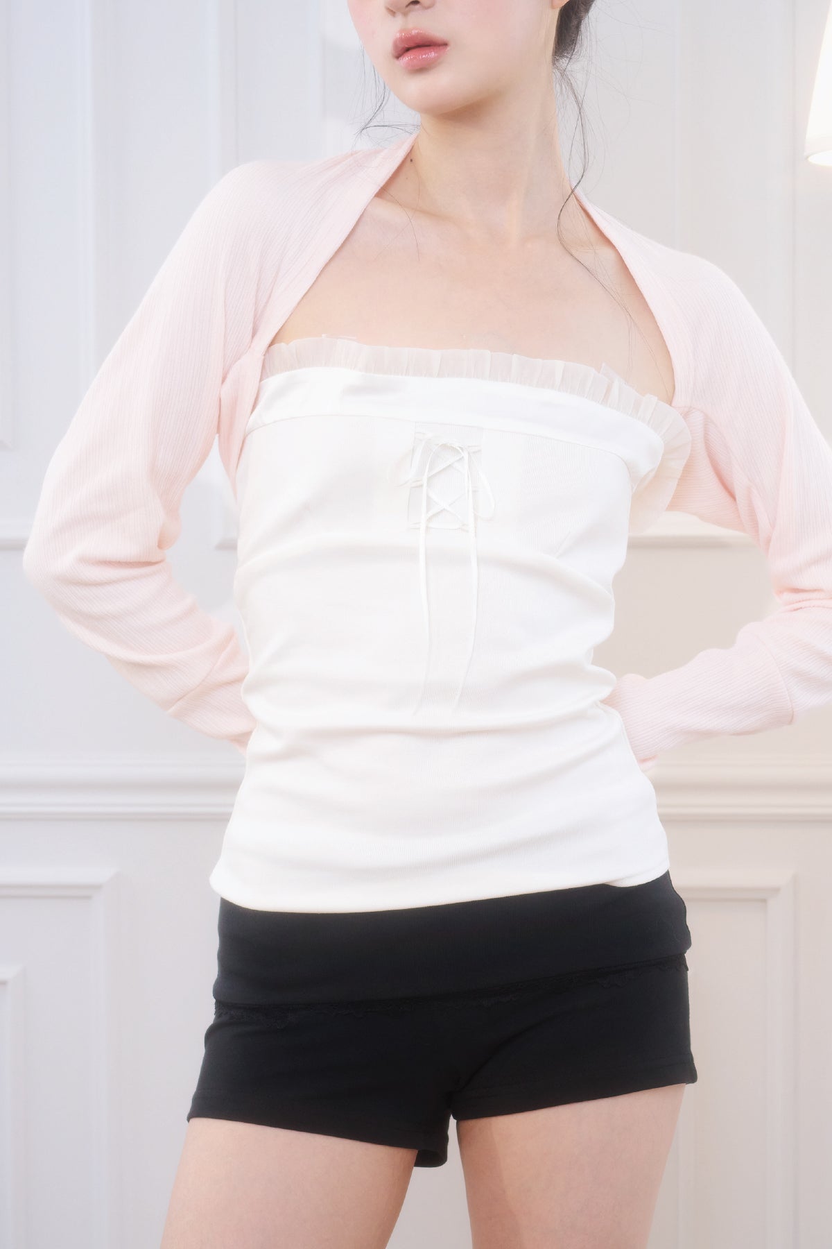 Cotton Basic Bolero (Pink)