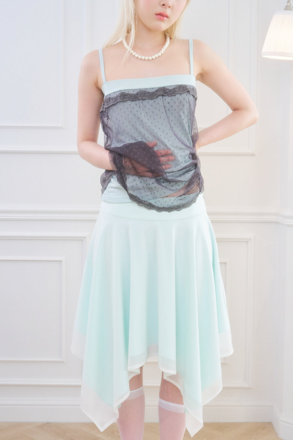 Iris Low Rise Midi Skirt (Mint)