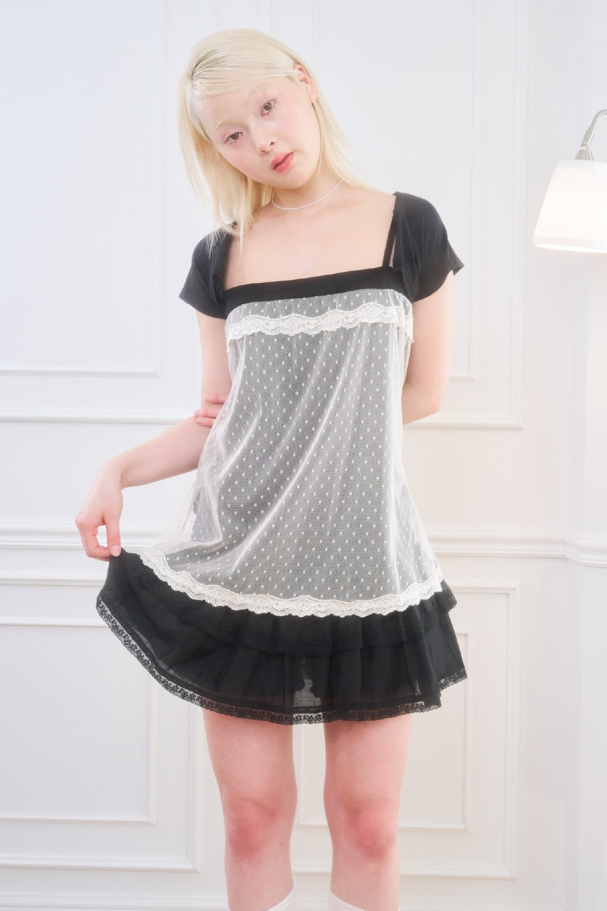 Odette Tiered Skirt (Black)