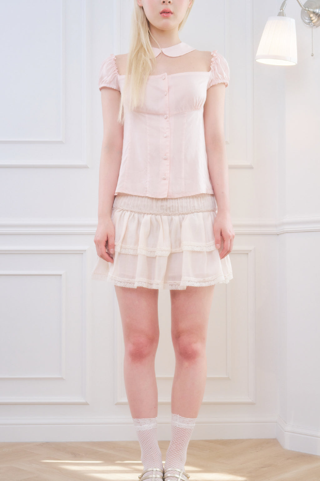 Odette Tiered Skirt (Ivory)