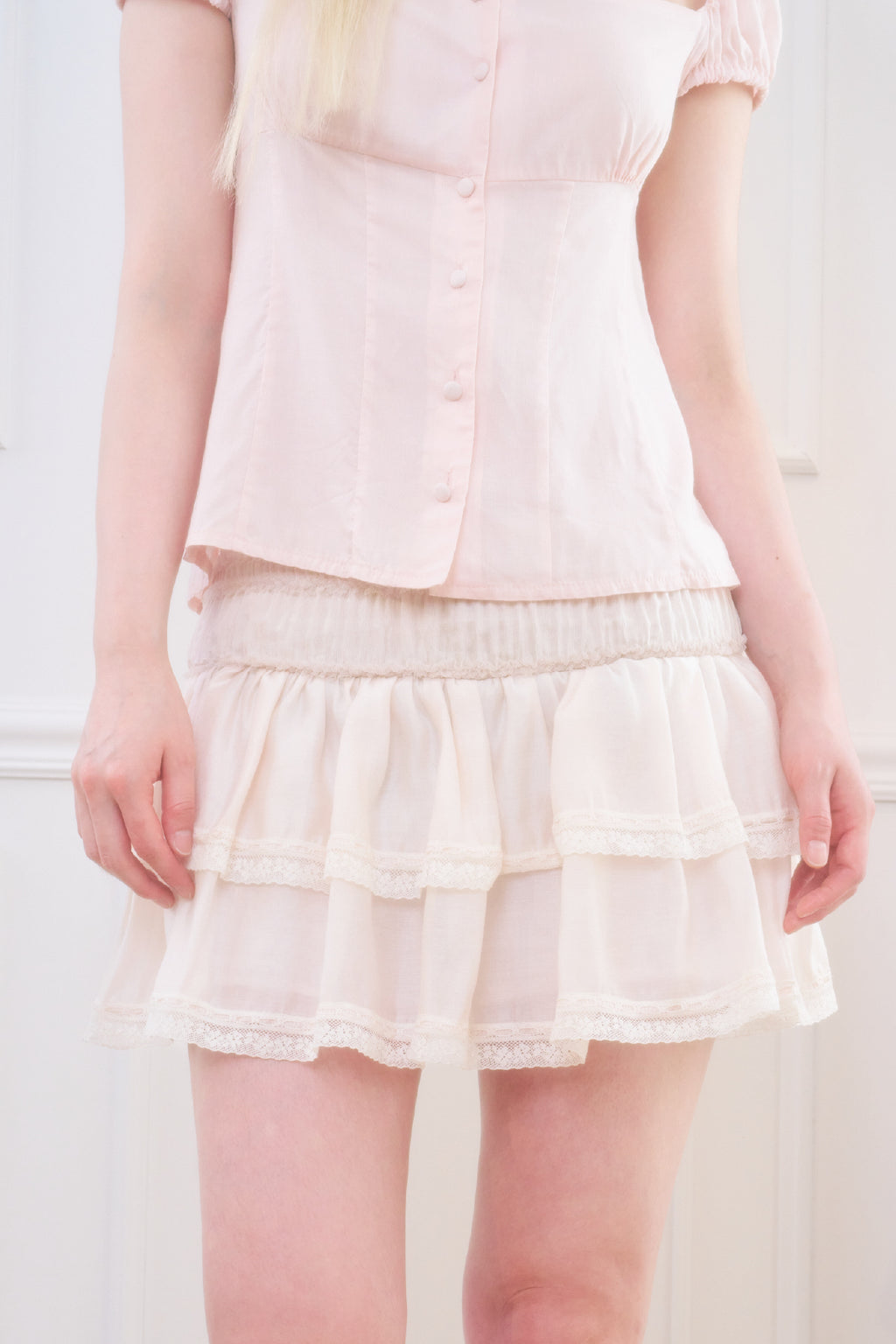 Odette Tiered Skirt (Ivory)