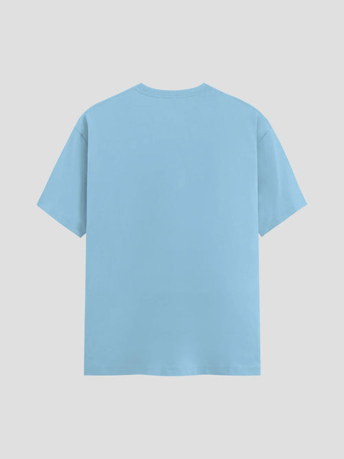 100% Ring Spun Super Combed Sky Blue Cotton T-shirt (L)