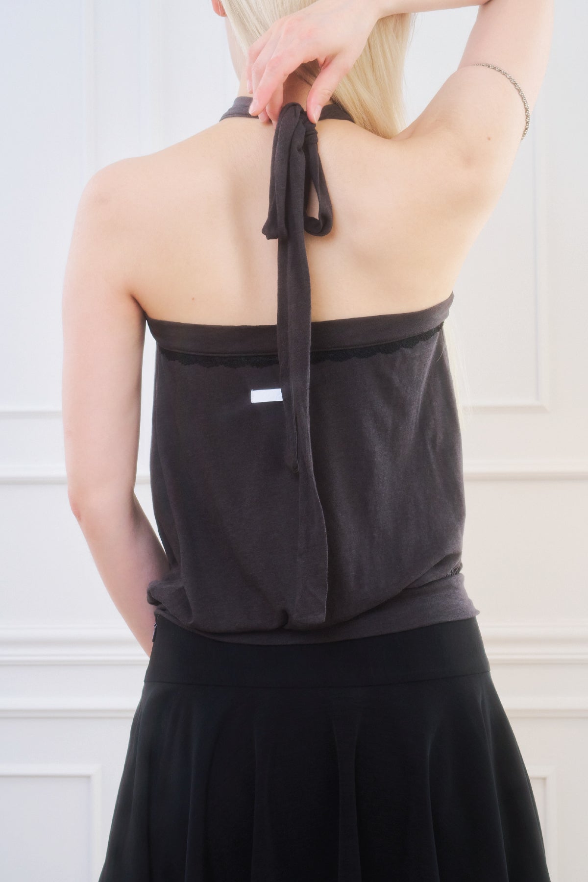 Tie Lace Halter (Gray)