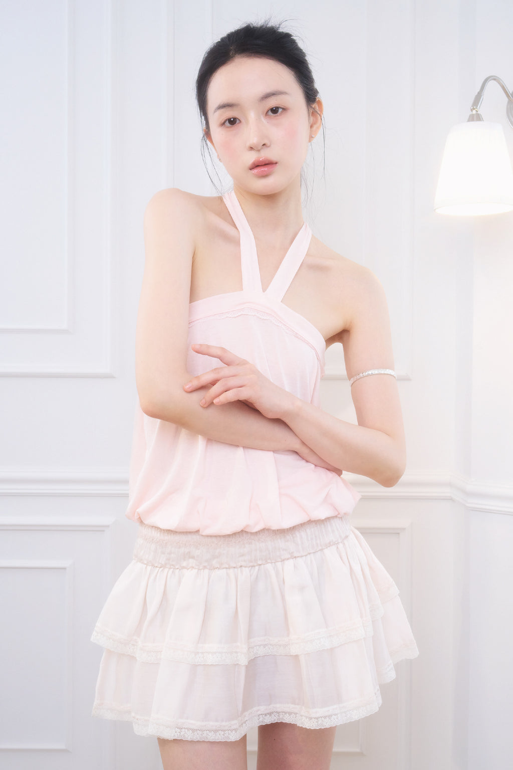 Tie Lace Halter (Pink)