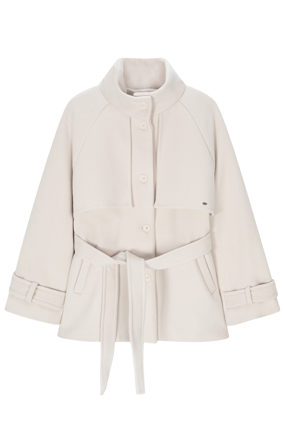 Milky Trench Wool Coat (Cream Pink)