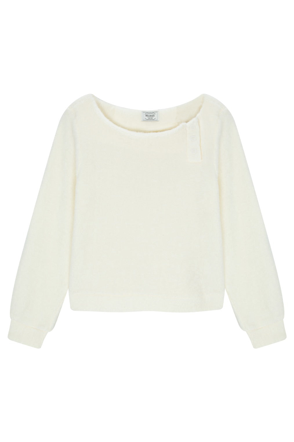 Fuzzy Boat Neck Knit (Ivory)