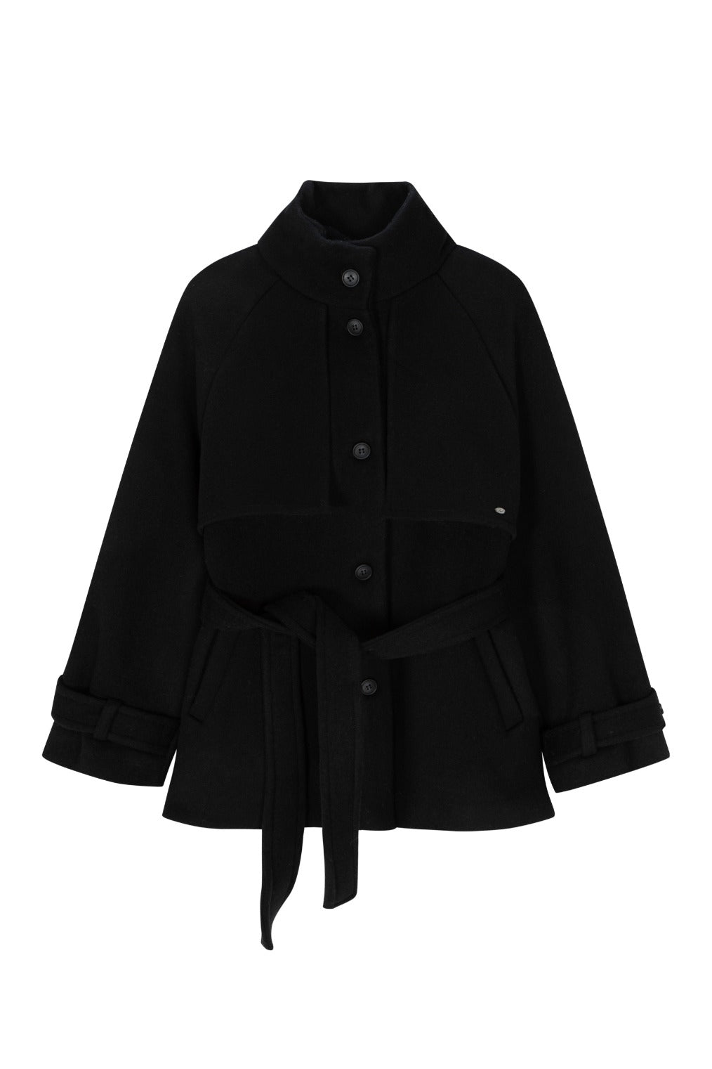 Milky Trench Wool Coat (Black)