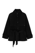 Milky Trench Wool Coat (Black)