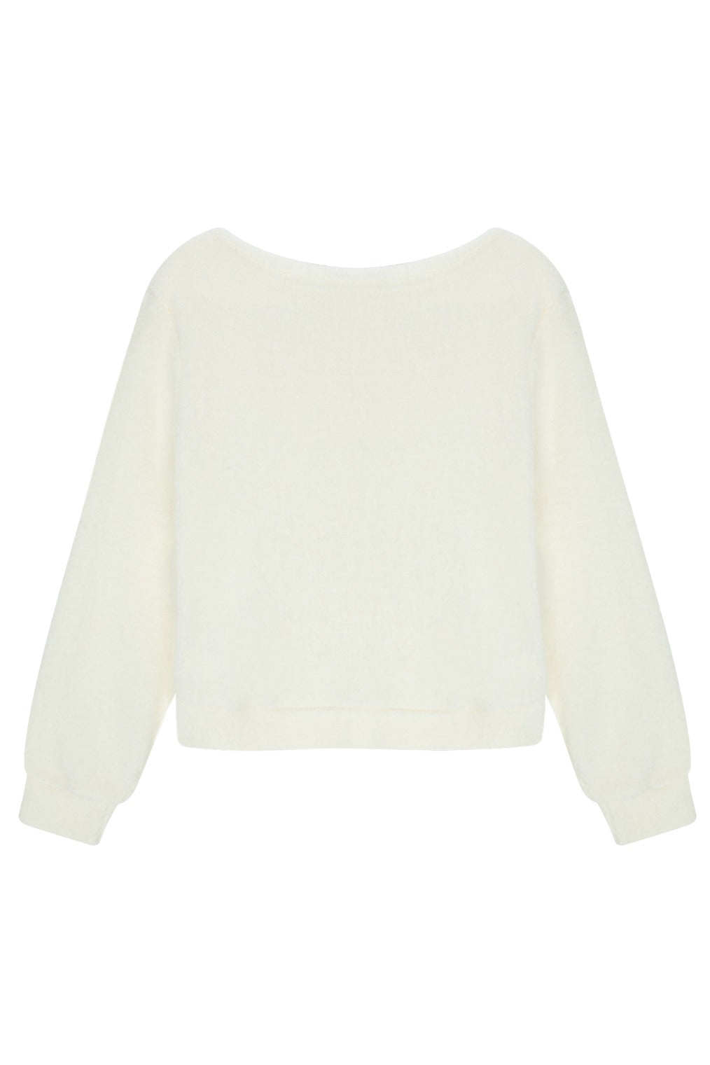 Fuzzy Boat Neck Knit (Ivory)