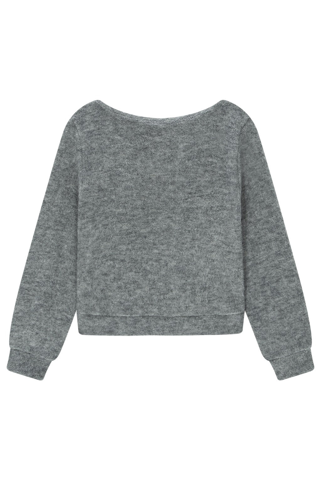 Fuzzy Boat Neck Knit (Gray)