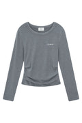 Pintuck Logo Tee (Gray)