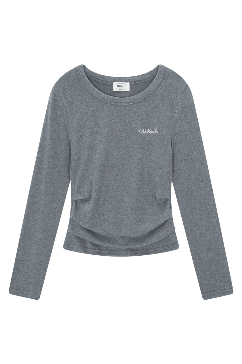 Pintuck Logo Tee (Gray)