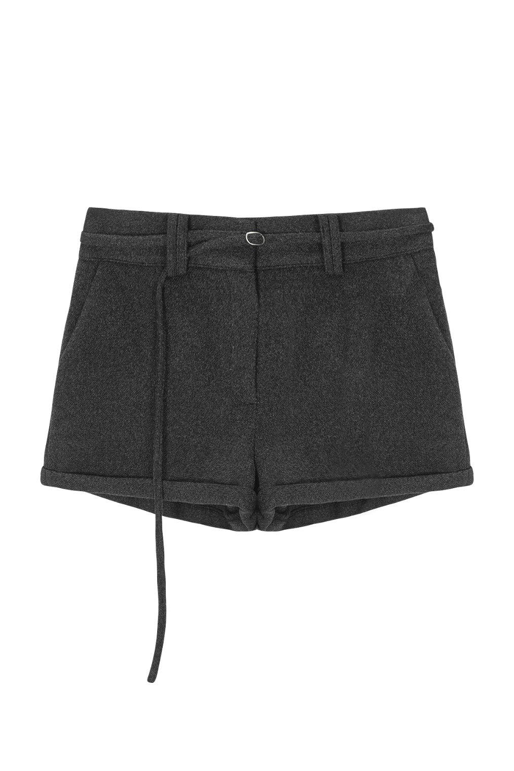 Belt Roll-Up Shorts (Dark Gray)