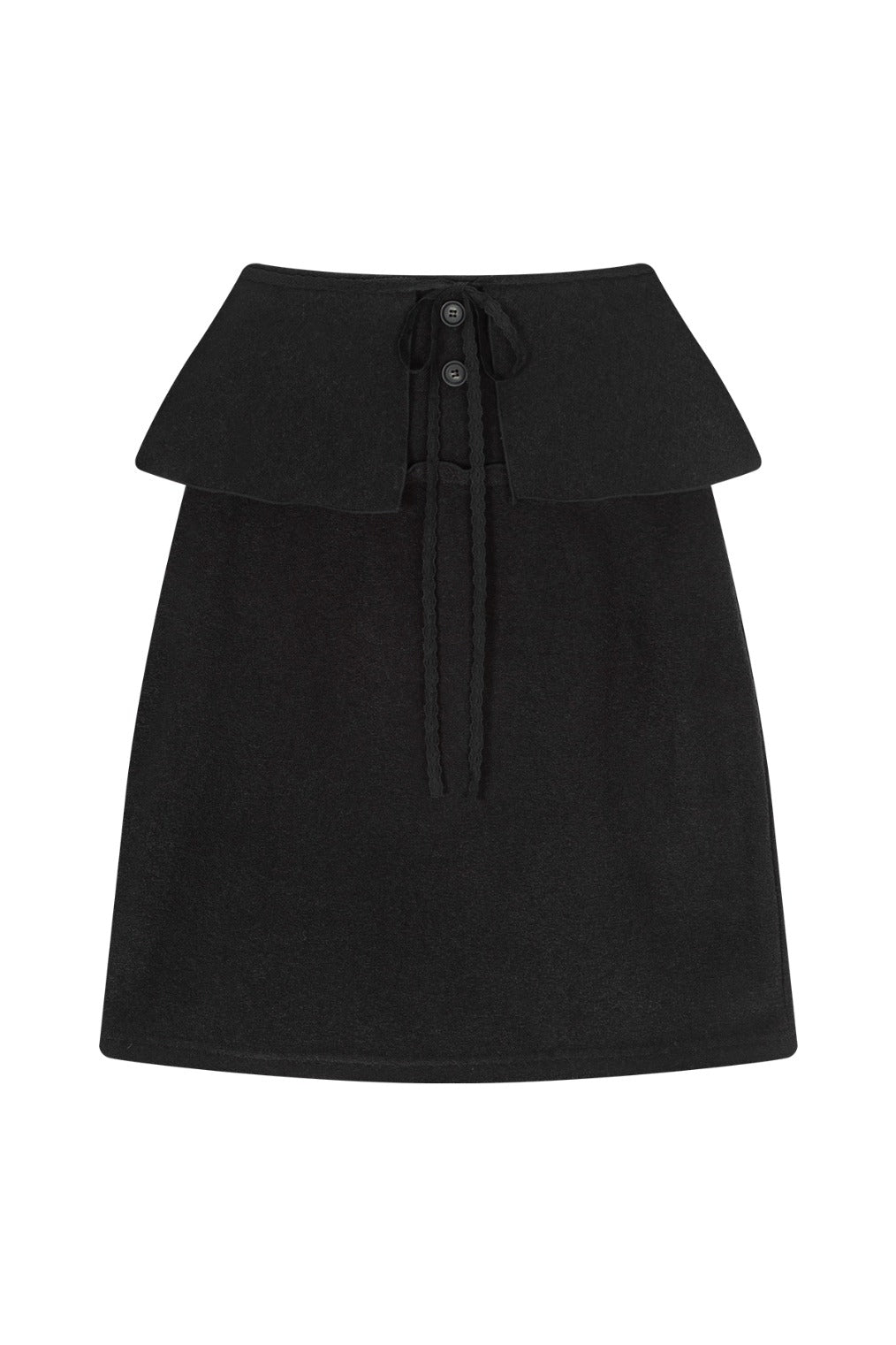 Boucle Wrap Skirt (Black)