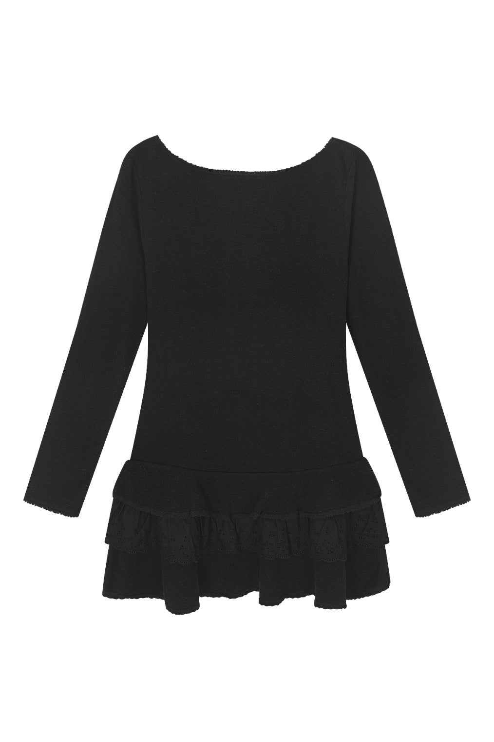 Lace Boat Neck Dress (Black)