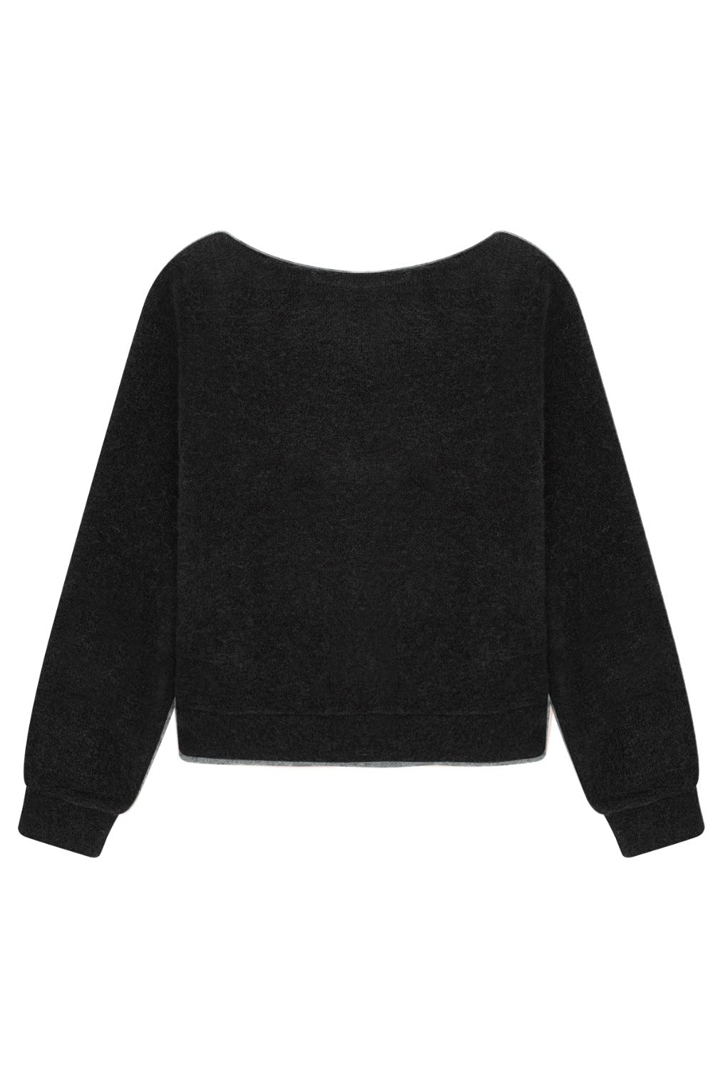 Fuzzy Boat Neck Knit (Black)
