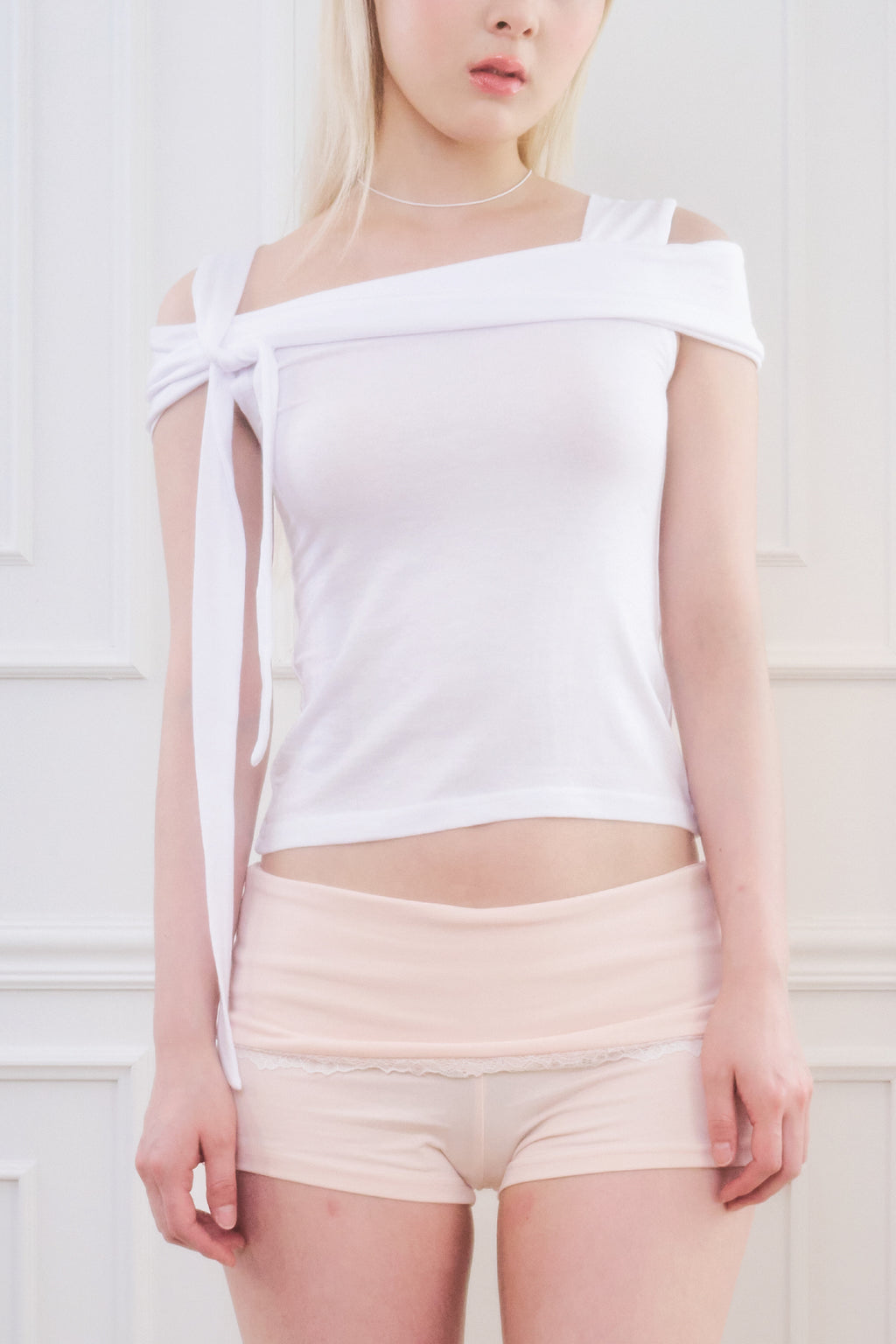 Jolie Tie Short Sleeve (White)