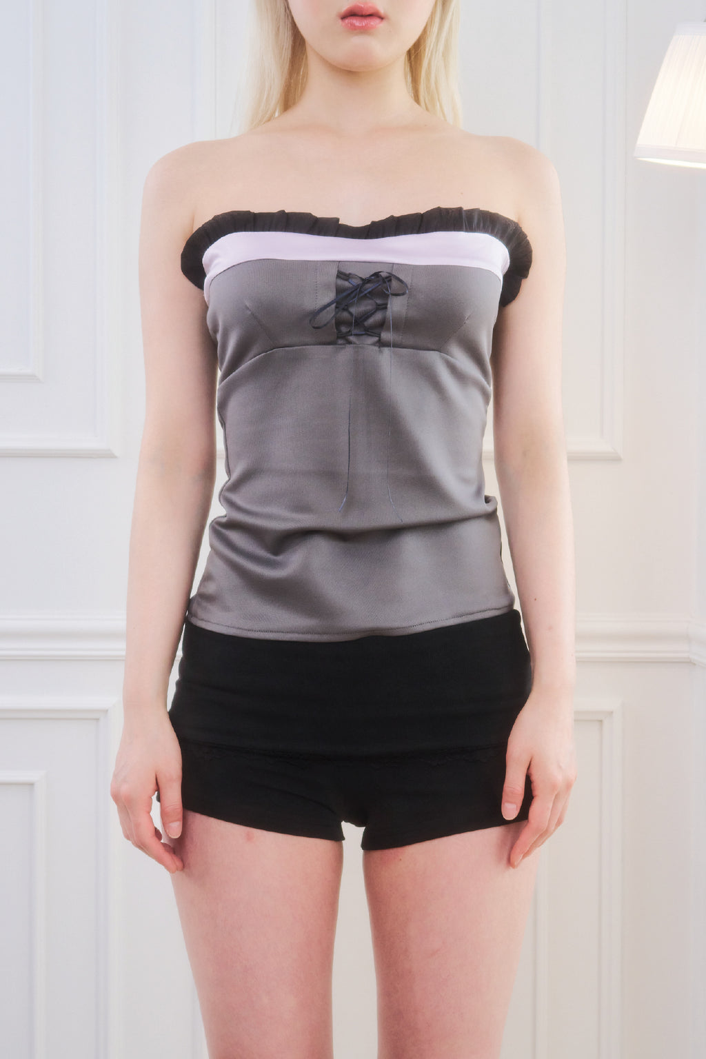 Lace Corset Top (Gray)