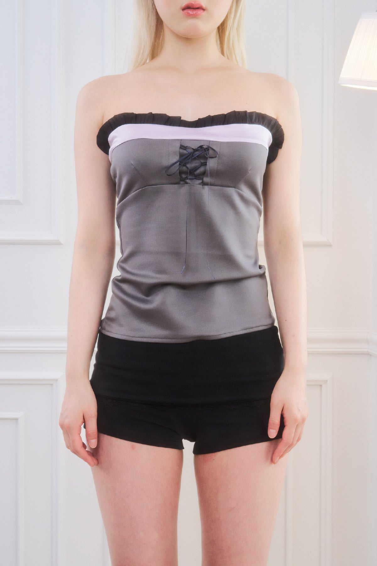 Lace Corset Top (Gray)
